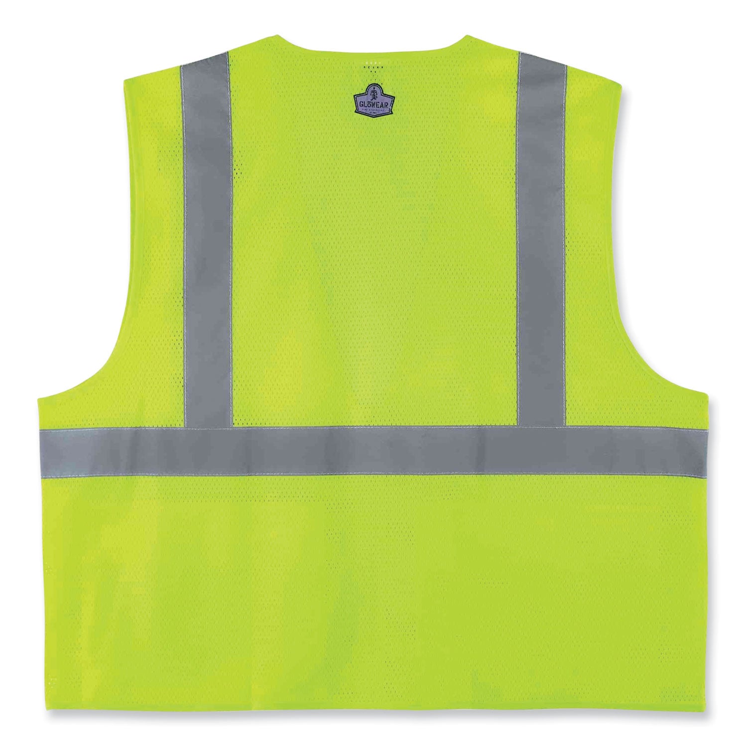 GloWear 8220Z Class 2 Standard Mesh Zipper Vest, Polyester, Small/Medium, Lime, Ships in 1-3 Business Days