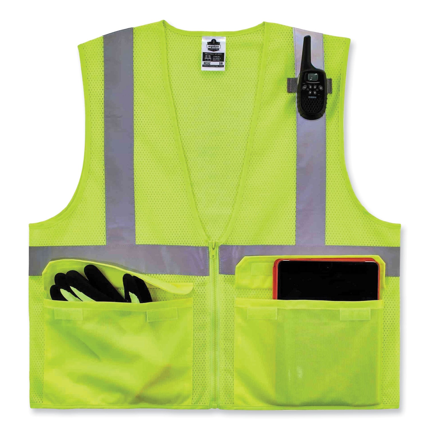 glowear-8220z-class-2-standard-mesh-zipper-vest-polyester-2x-large-3x-large-lime-ships-in-1-3-business-days_ego21127 - 5