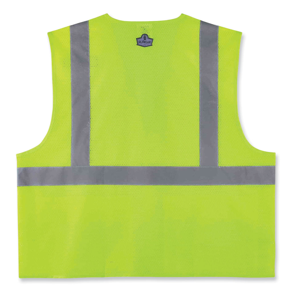 GloWear 8220HL Class 2 Standard Mesh Hook and Loop Vest, Polyester, Small/Medium, Lime, Ships in 1-3 Business Days