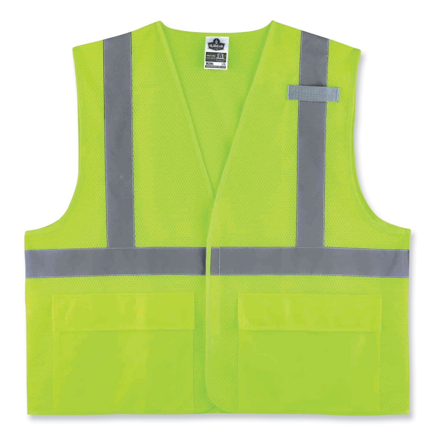 glowear-8220hl-class-2-standard-mesh-hook-and-loop-vest-polyester-large-x-large-lime-ships-in-1-3-business-days_ego21145 - 1
