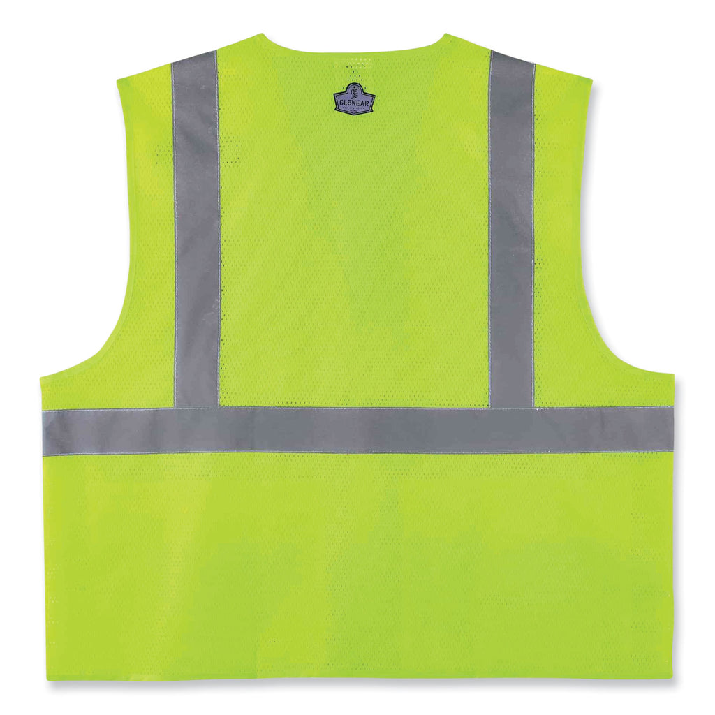 GloWear 8220HL Class 2 Standard Mesh Hook and Loop Vest, Polyester, Large/X-Large, Lime, Ships in 1-3 Business Days