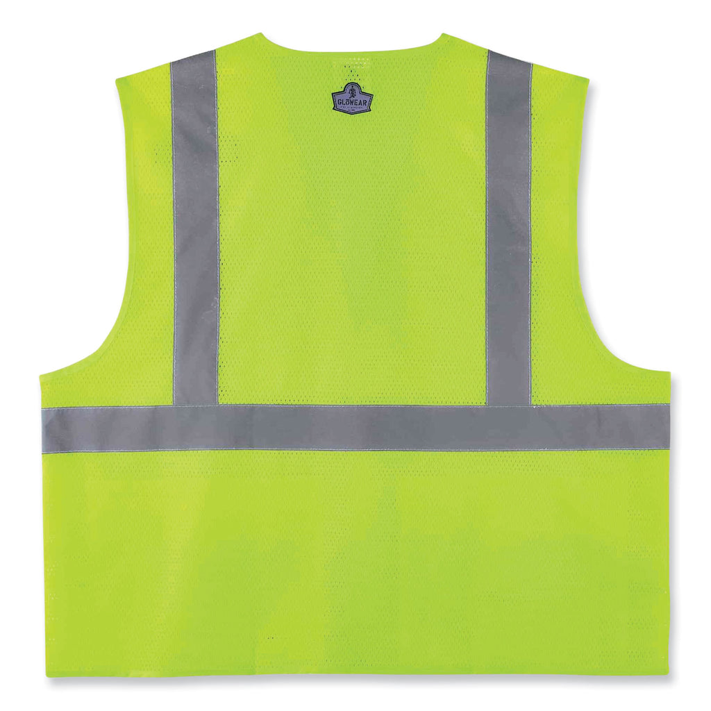 GloWear 8220HL Class 2 Standard Mesh Hook and Loop Vest, Polyester, 2X-Large/3X-Large, Lime, Ships in 1-3 Business Days