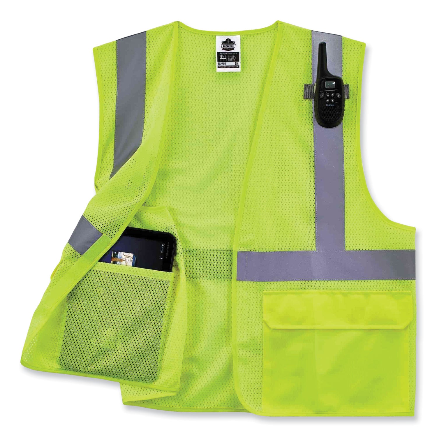 glowear-8220hl-class-2-standard-mesh-hook-and-loop-vest-polyester-2x-large-3x-large-lime-ships-in-1-3-business-days_ego21147 - 3