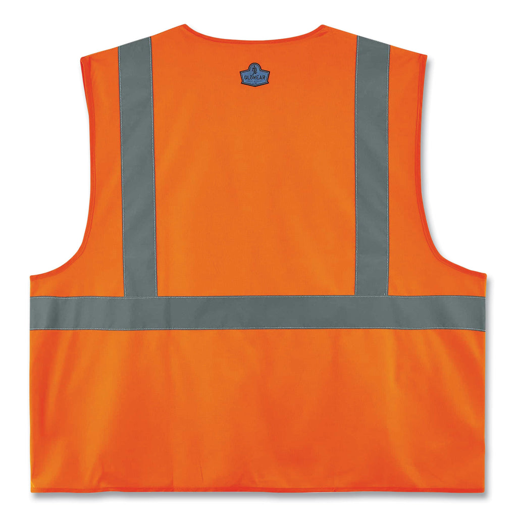 GloWear 8225HL Class 2 Standard Solid Hook and Loop Vest, Polyester, Orange, Small/Medium, Ships in 1-3 Business Days