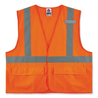 GloWear 8225HL Class 2 Standard Solid Hook and Loop Vest, Polyester, Orange, Large/X-Large, Ships in 1-3 Business Days