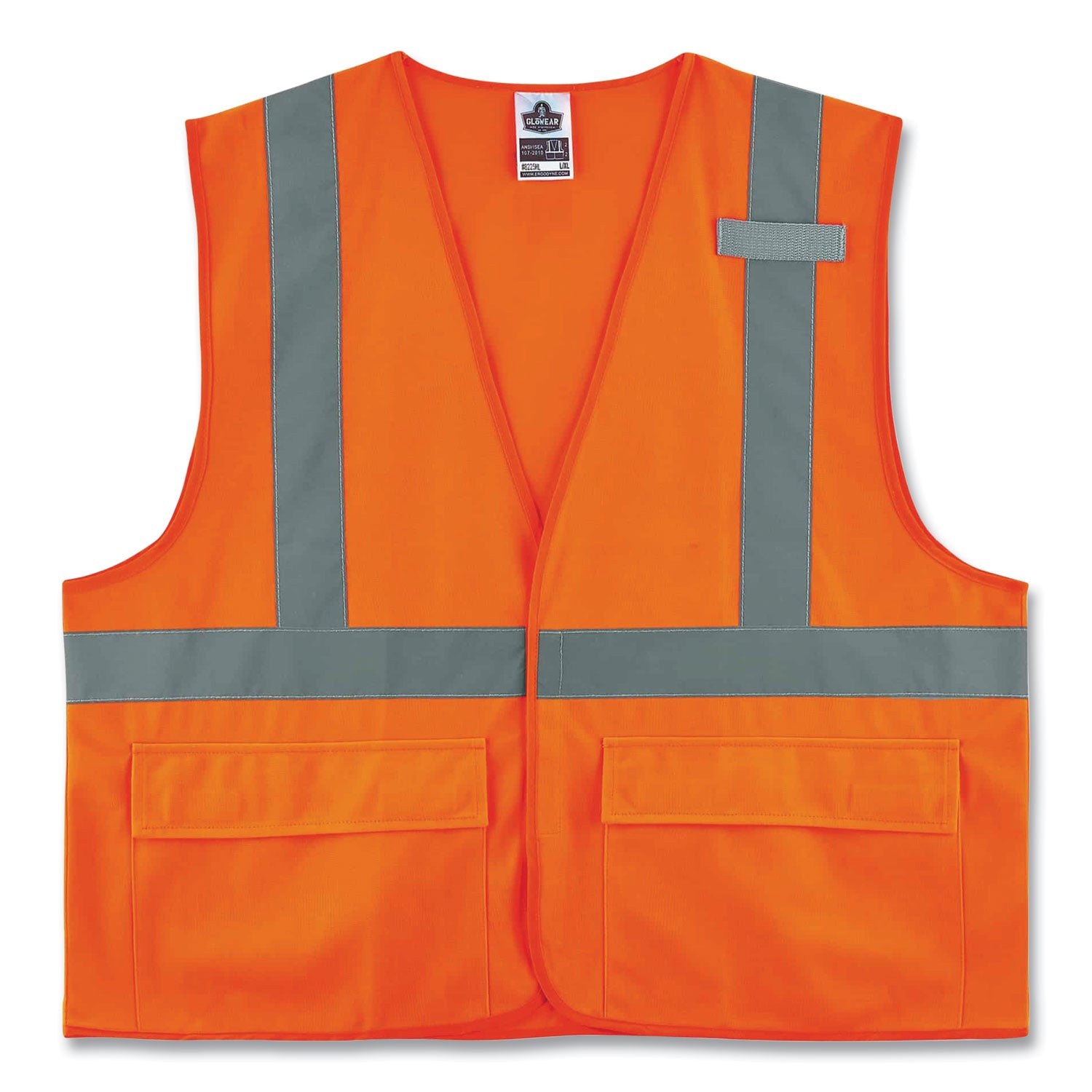 GloWear 8225HL Class 2 Standard Solid Hook and Loop Vest, Polyester, Orange, 2X-Large/3X-Large, Ships in 1-3 Business Days
