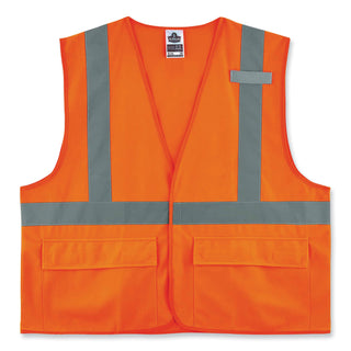 GloWear 8225HL Class 2 Standard Solid Hook and Loop Vest, Polyester, Orange, 4X-Large/5X-Large, Ships in 1-3 Business Days