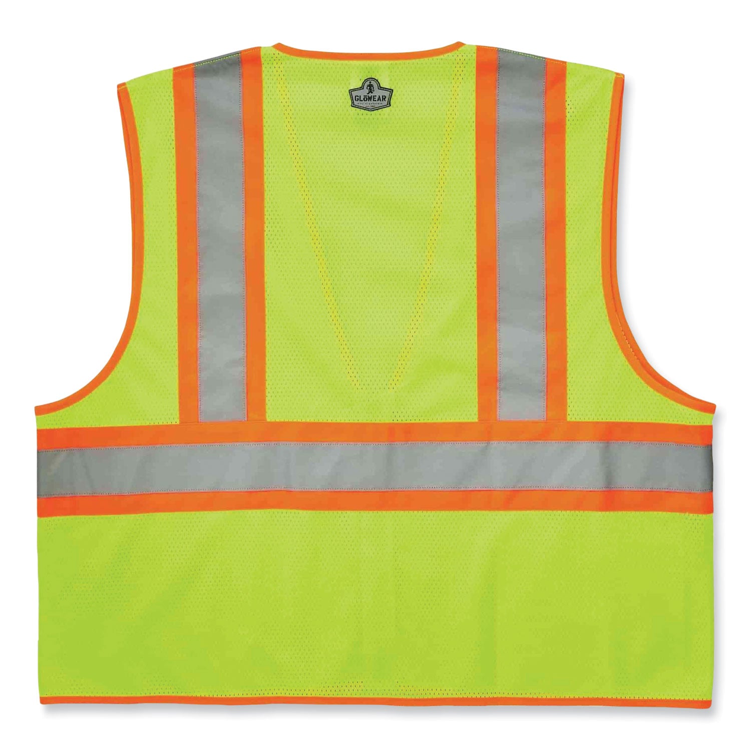 GloWear 8229Z Class 2 Economy Two-Tone Zipper Vest, Polyester, Large/X-Large, Lime, Ships in 1-3 Business Days - 