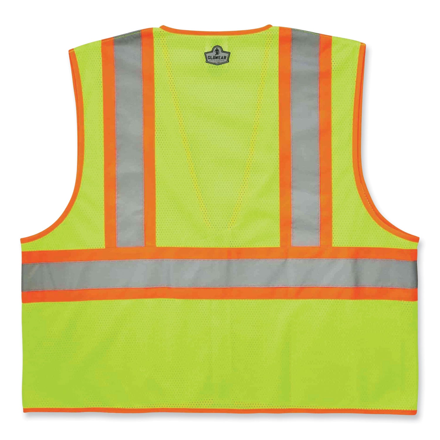 GloWear 8229Z Class 2 Economy Two-Tone Zipper Vest, Polyester, 4X-Large/5X-Large, Lime, Ships in 1-3 Business Days