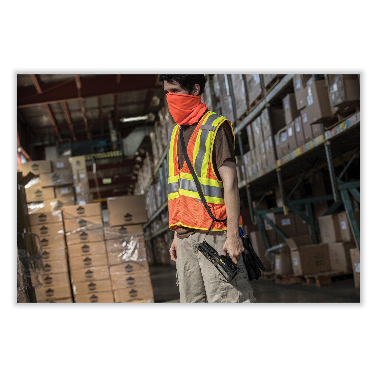 GloWear 8229Z Class 2 Economy Two-Tone Zipper Vest, Polyester, Large/X-Large, Orange, Ships in 1-3 Business Days