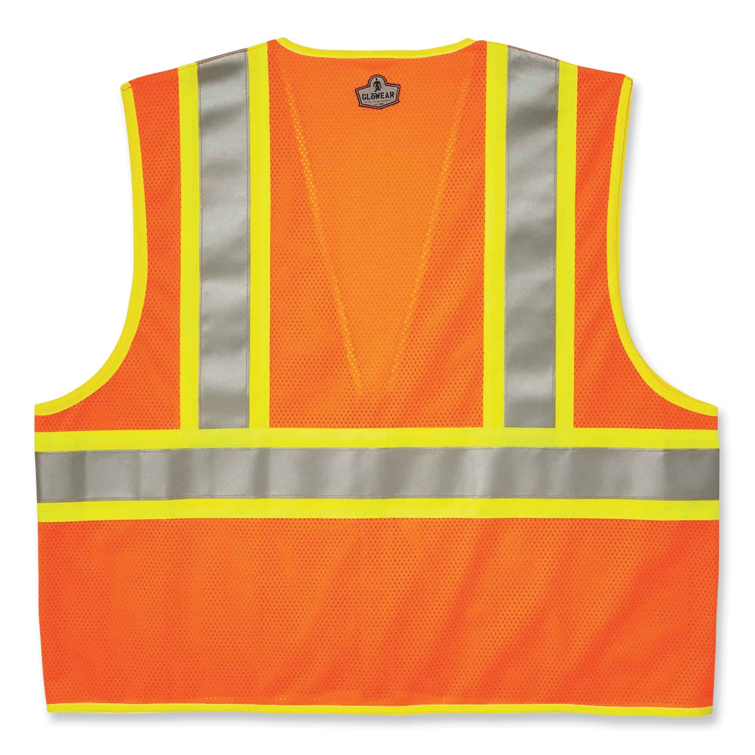 glowear-8230z-class-2-two-tone-mesh-zipper-vest-polyester-small-medium-orange-ships-in-1-3-business-days_ego21313 - 2