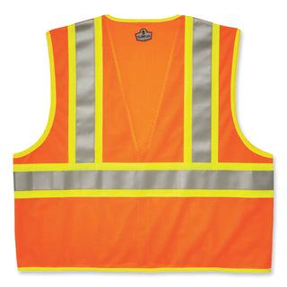 GloWear 8230Z Class 2 Two-Tone Mesh Zipper Vest, Polyester, Large/X-Large, Orange, Ships in 1-3 Business Days