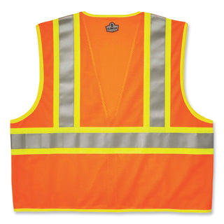 GloWear 8230Z Class 2 Two-Tone Mesh Zipper Vest, Polyester, 4X-Large/5X-Large, Orange, Ships in 1-3 Business Days