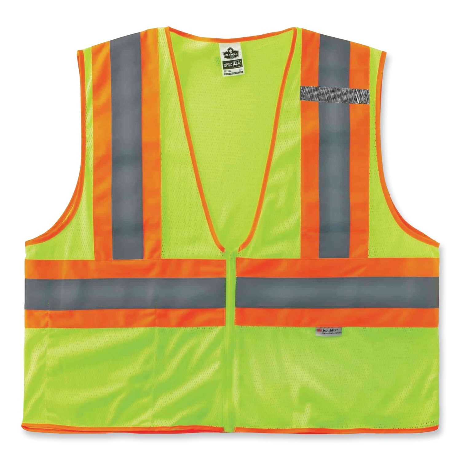 glowear-8230z-class-2-two-tone-mesh-zipper-vest-polyester-small-medium-lime-ships-in-1-3-business-days_ego21323 - 1