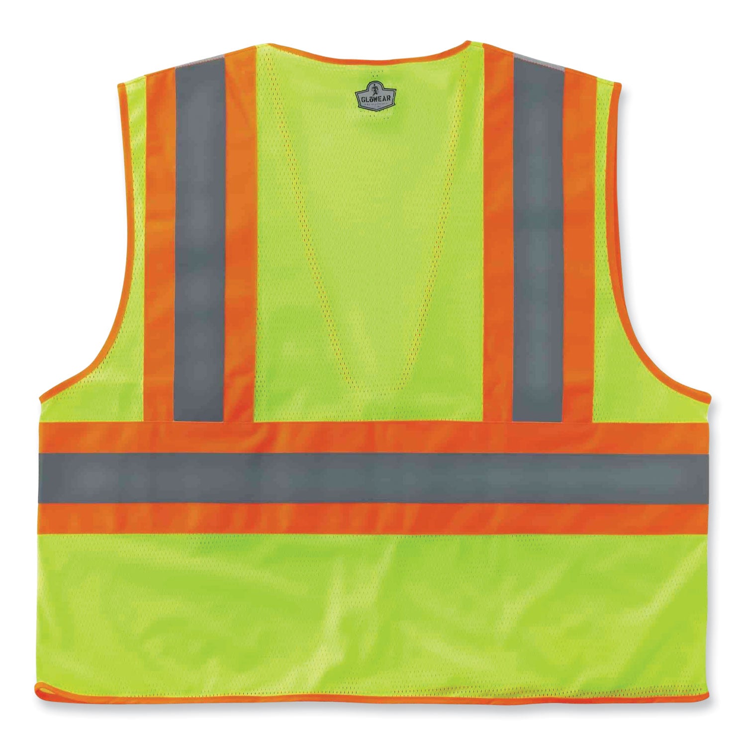 GloWear 8230Z Class 2 Two-Tone Mesh Zipper Vest, Polyester, Small/Medium, Lime, Ships in 1-3 Business Days
