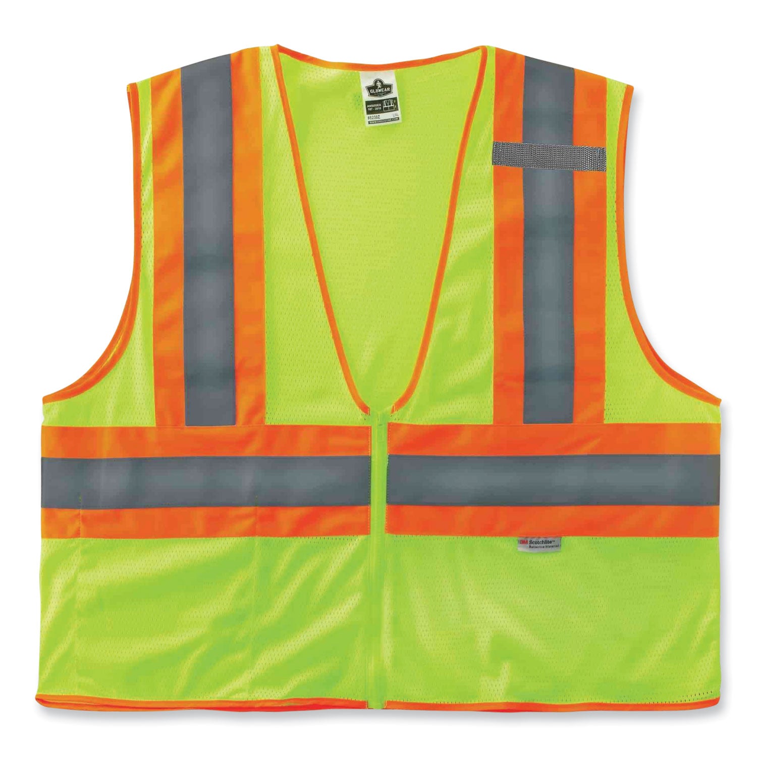 glowear-8230z-class-2-two-tone-mesh-zipper-vest-polyester-large-x-large-lime-ships-in-1-3-business-days_ego21325 - 1
