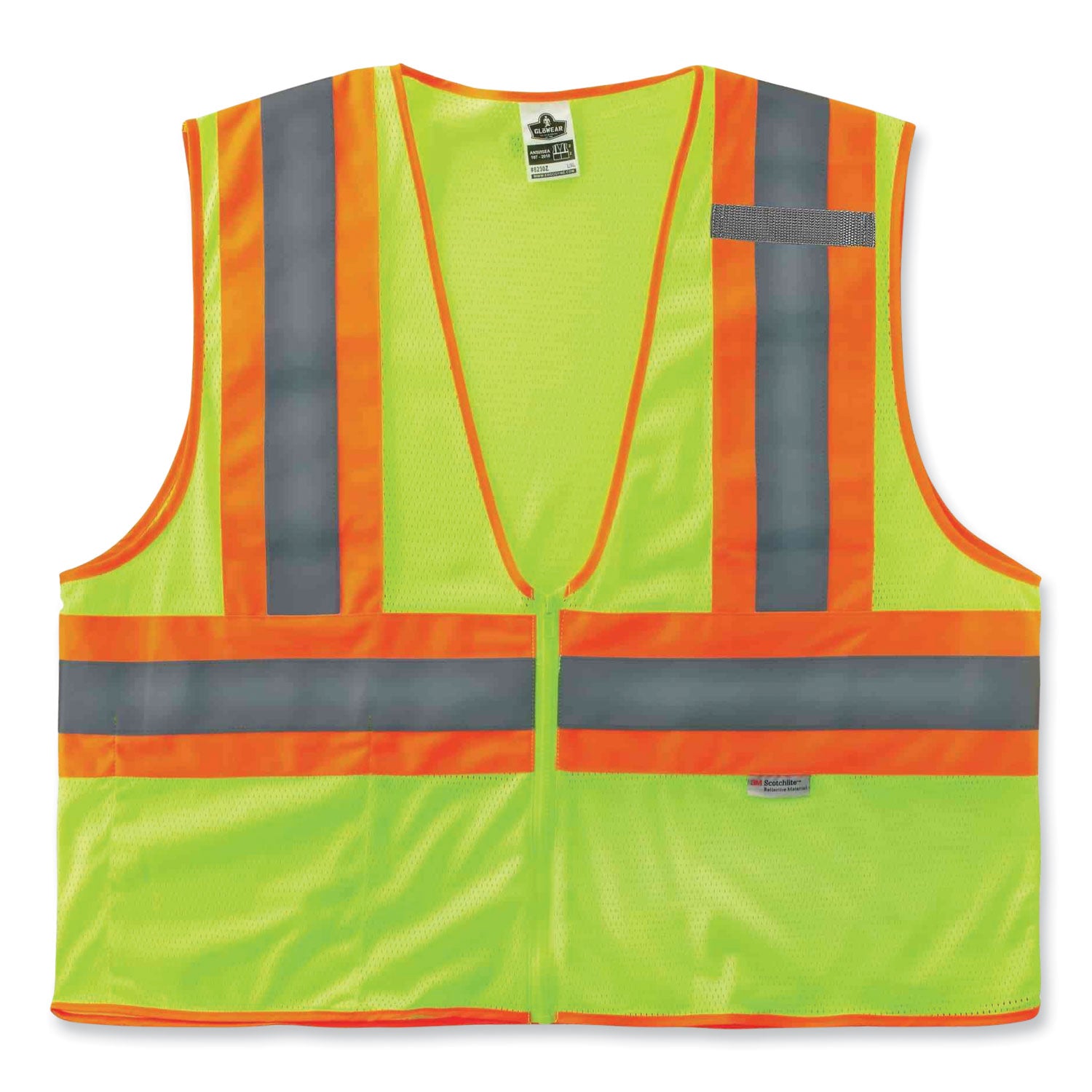 glowear-8230z-class-2-two-tone-mesh-zipper-vest-polyester-2x-large-3x-large-lime-ships-in-1-3-business-days_ego21327 - 1