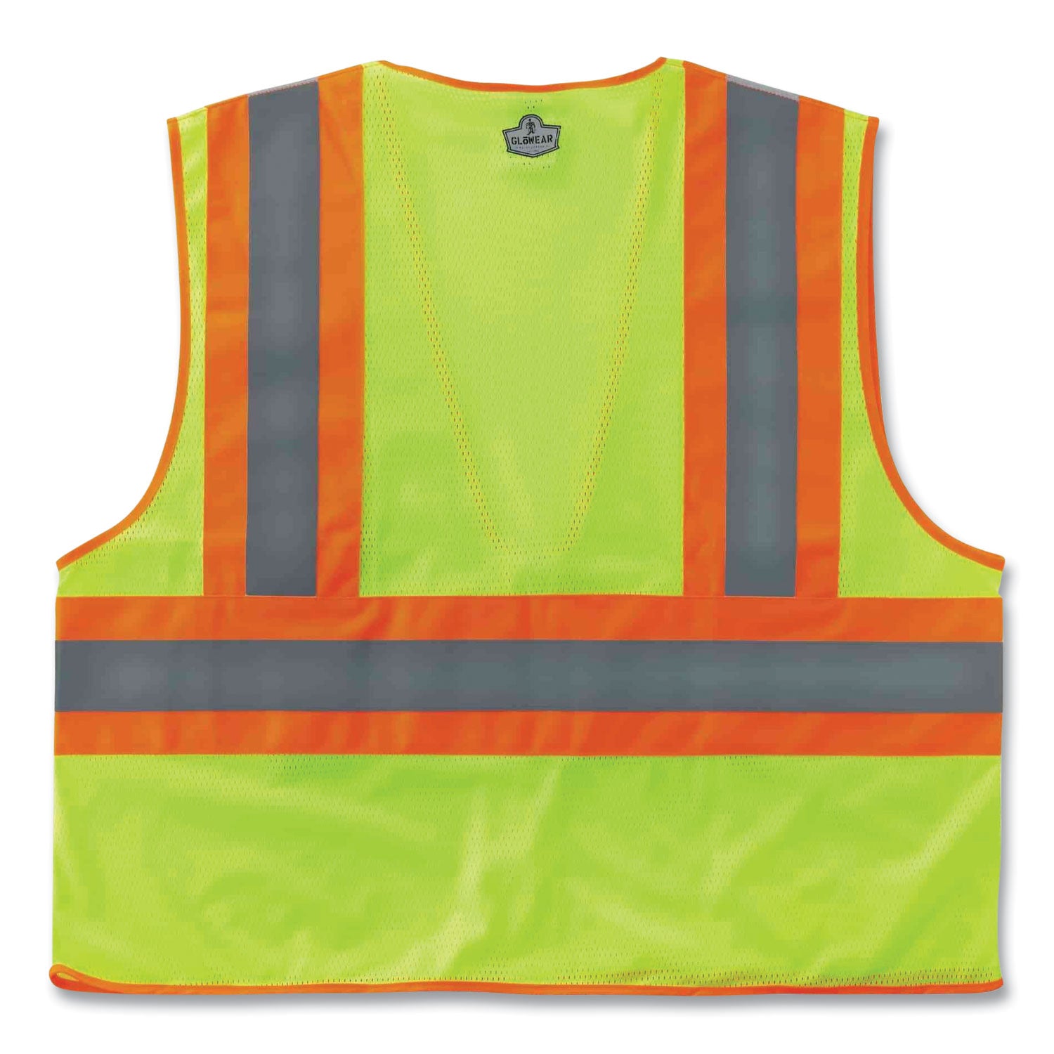 GloWear 8230Z Class 2 Two-Tone Mesh Zipper Vest, Polyester, 4X-Large/5X-Large, Lime, Ships in 1-3 Business Days