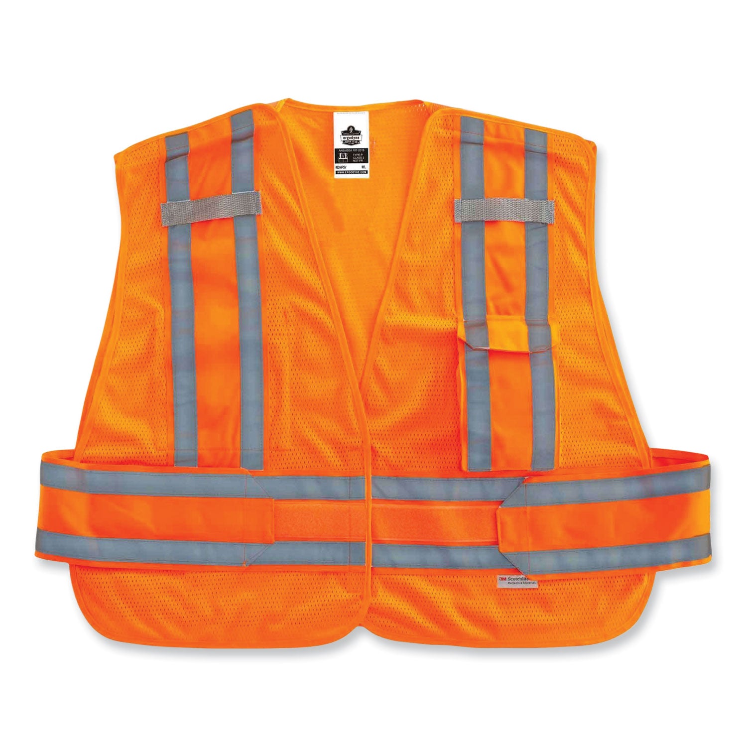 glowear-8244psv-class-2-expandable-public-safety-hook-and-loop-vest-polyester-med-large-orange-ships-in-1-3-business-days_ego21360 - 1