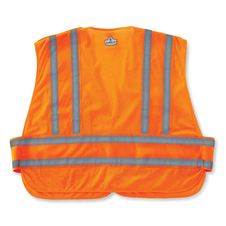 GloWear 8244PSV Class 2 Expandable Public Safety Hook and Loop Vest, Polyester, Med/Large, Orange, Ships in 1-3 Business Days