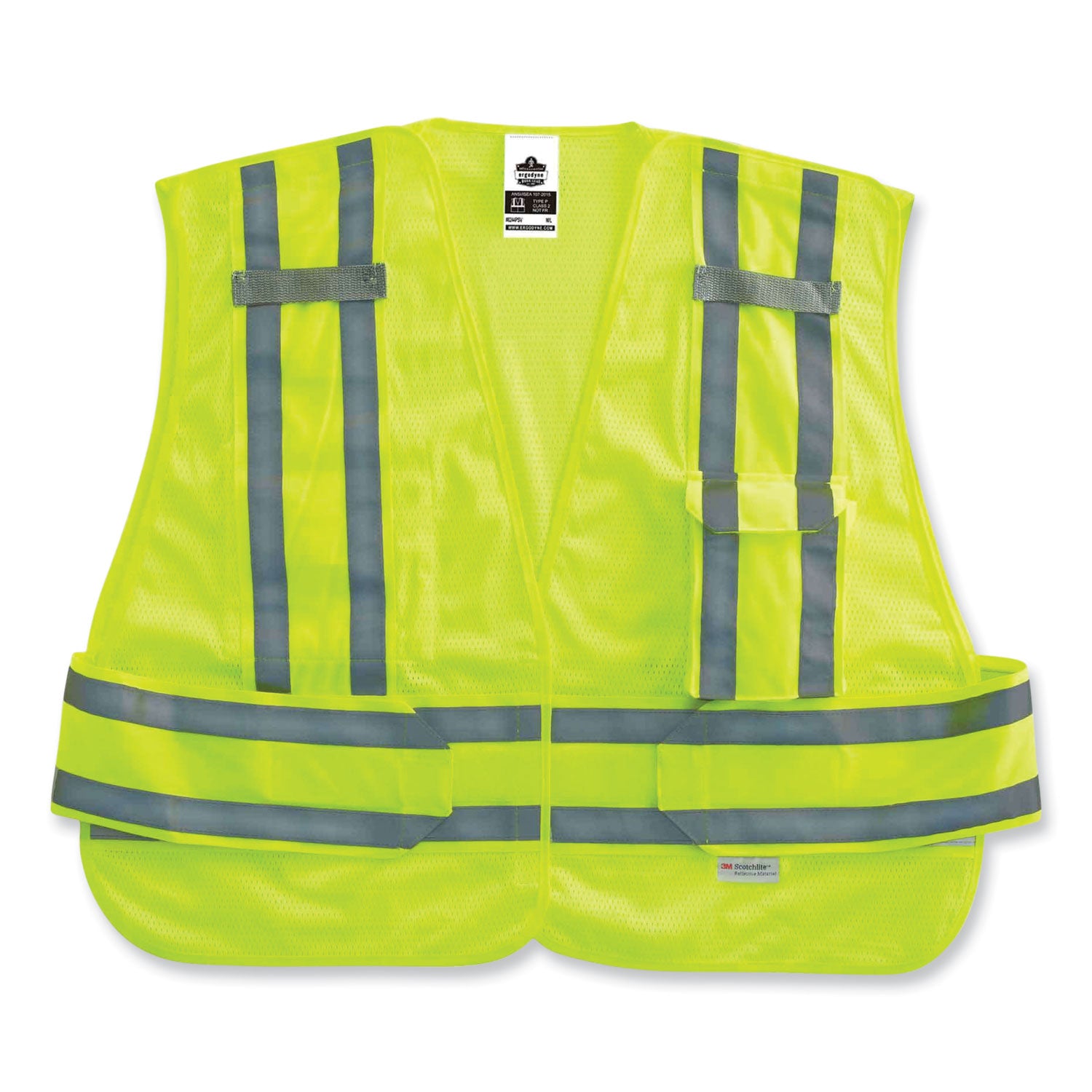 glowear-8244psv-class-2-expandable-public-safety-hook-and-loop-vest-polyester-3xl-plus-lime-ships-in-1-3-business-days_ego21367 - 1