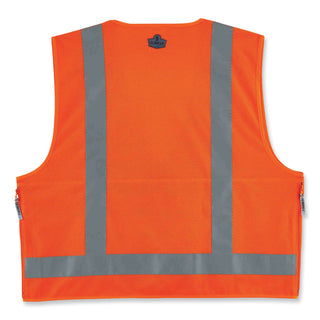 GloWear 8250Z Class 2 Surveyors Zipper Vest, Polyester, 4X-Large/5X-Large, Orange, Ships in 1-3 Business Days