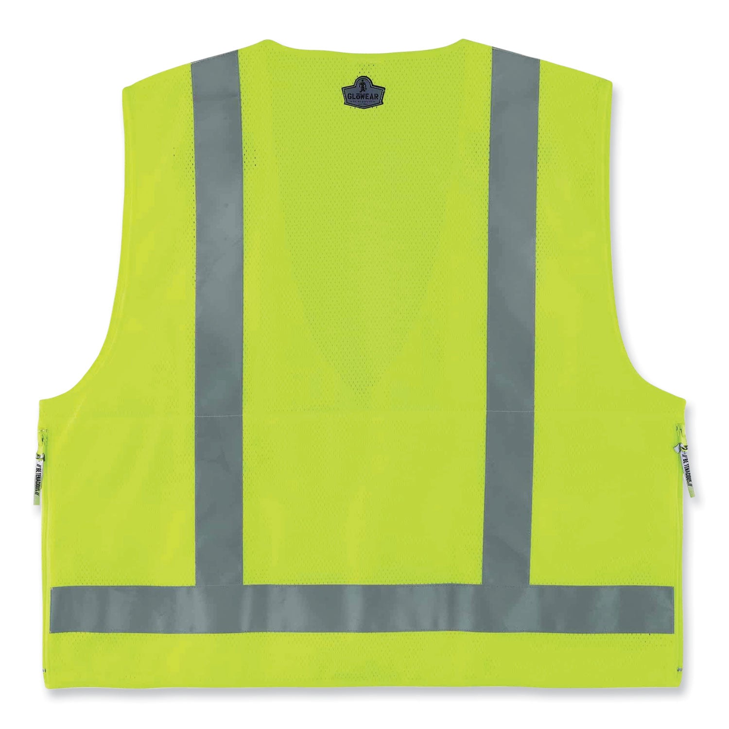 GloWear 8250Z Class 2 Surveyors Zipper Vest, Polyester, Small/Medium, Lime, Ships in 1-3 Business Days