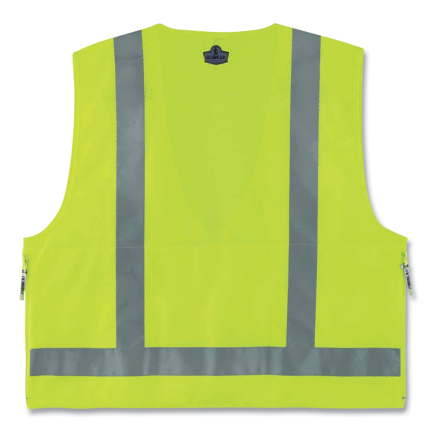 GloWear 8250Z Class 2 Surveyors Zipper Vest, Polyester, 2X-Large/3X-Large, Lime, Ships in 1-3 Business Days