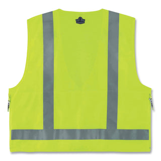GloWear 8250Z Class 2 Surveyors Zipper Vest, Polyester, 2X-Large/3X-Large, Lime, Ships in 1-3 Business Days