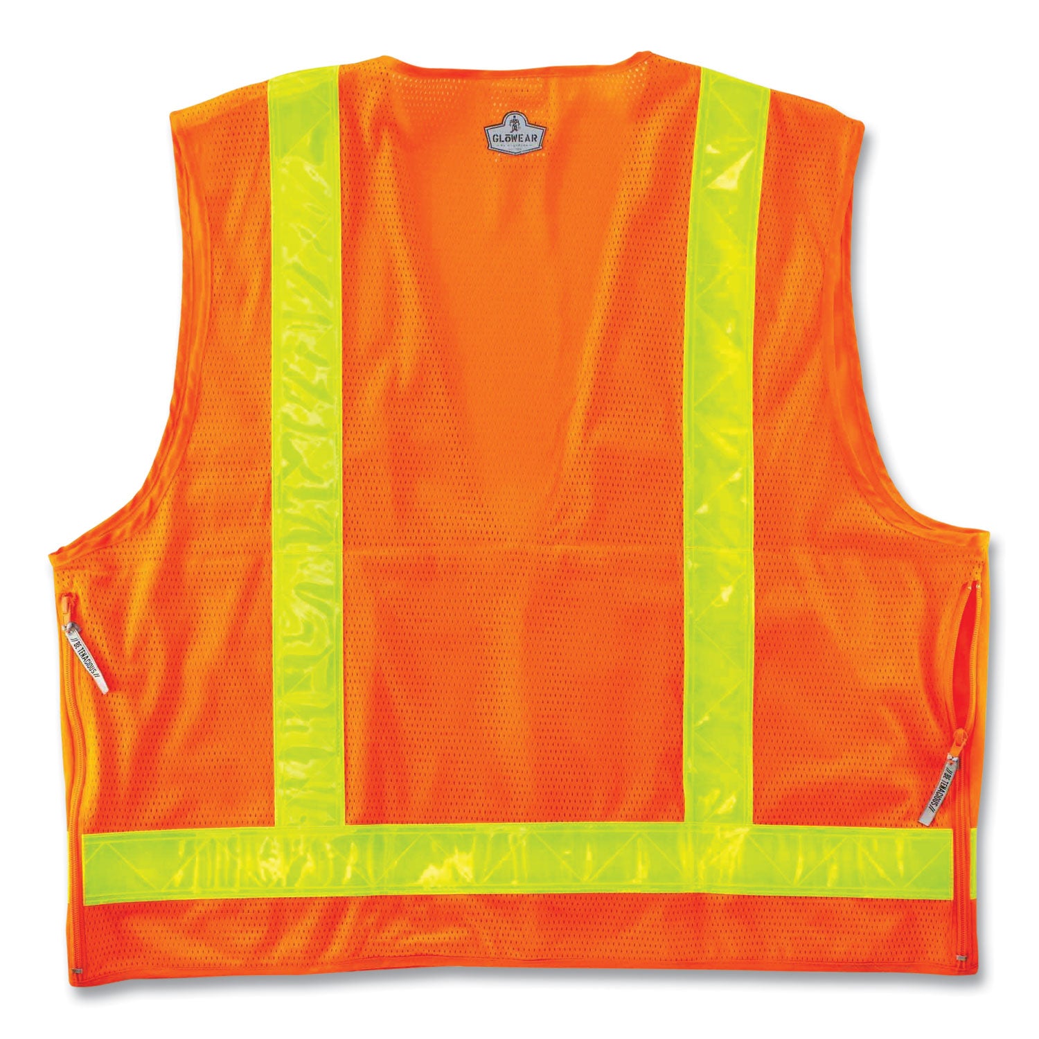 GloWear 8250ZHG Class 2 Hi-Gloss Surveyors Zipper Vest, Polyester, Small/Medium, Orange, Ships in 1-3 Business Days
