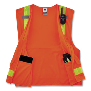 GloWear 8250ZHG Class 2 Hi-Gloss Surveyors Zipper Vest, Polyester, Small/Medium, Orange, Ships in 1-3 Business Days