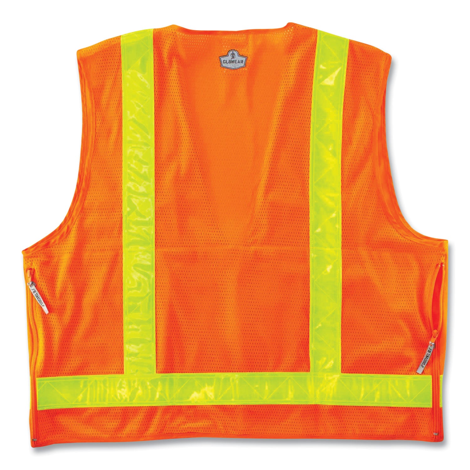 GloWear 8250ZHG Class 2 Hi-Gloss Surveyors Zipper Vest, Polyester, Large/X-Large, Orange, Ships in 1-3 Business Days - 2