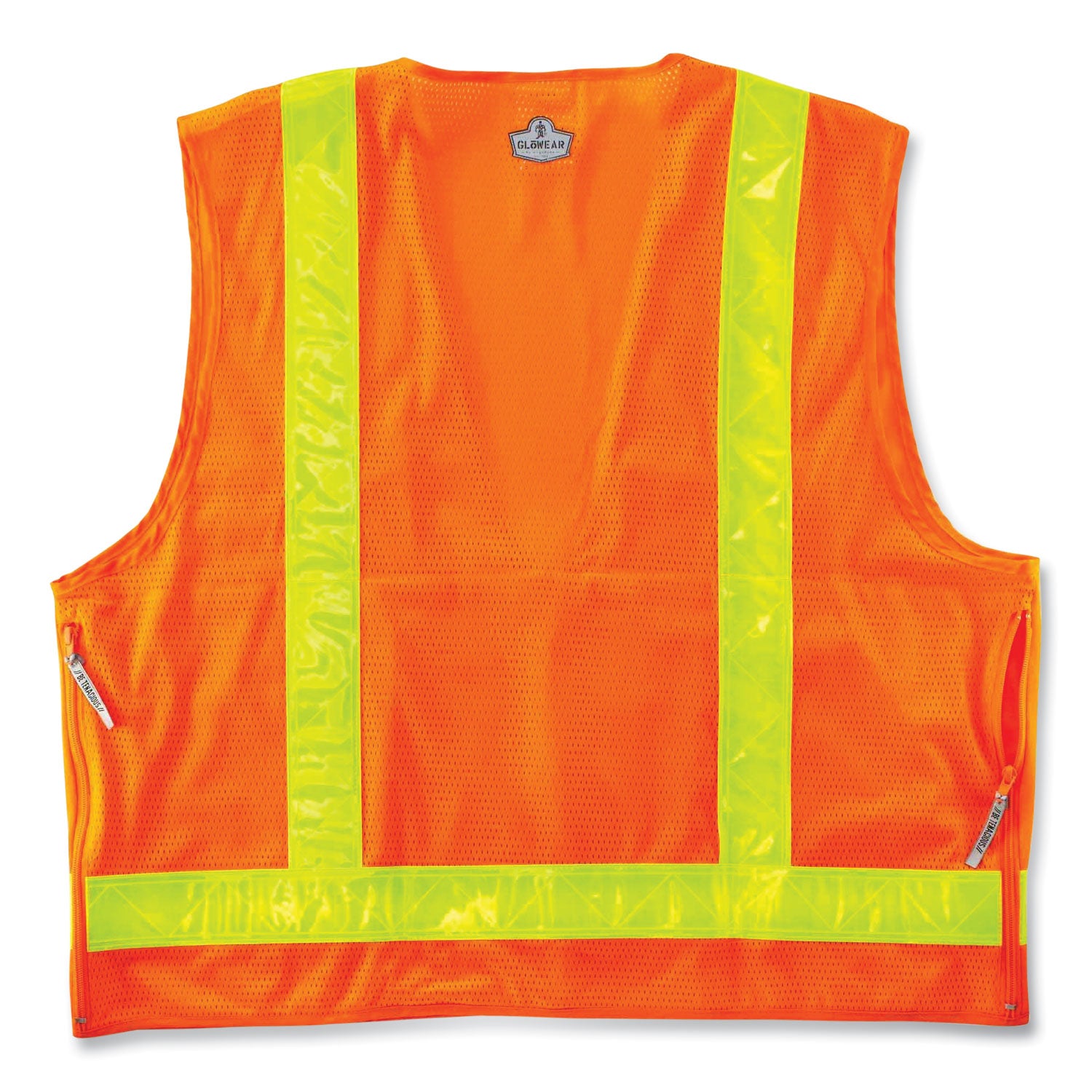 GloWear 8250ZHG Class 2 Hi-Gloss Surveyors Zipper Vest, Polyester, 2X-Large/3X-Large, Orange, Ships in 1-3 Business Days