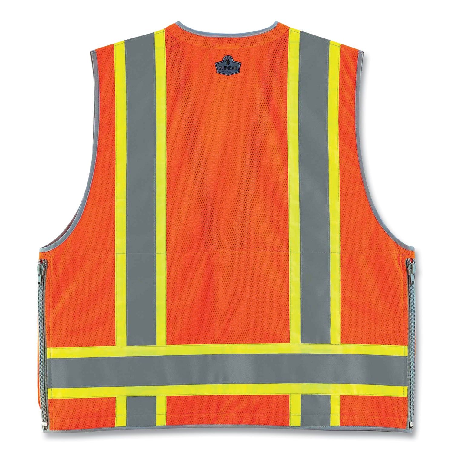 GloWear 8254HDZ Class 2 Heavy-Duty Surveyors Zipper Vest, Polyester, 2X-Large/3X-Large, Orange, Ships in 1-3 Business Days