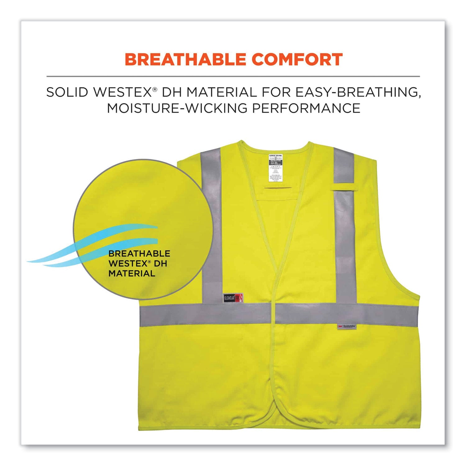 GloWear 8261FRHL Class 2 Dual Compliant FR Hook and Loop Safety Vest, 4X-Large/5X-Large, Lime, Ships in 1-3 Business Days