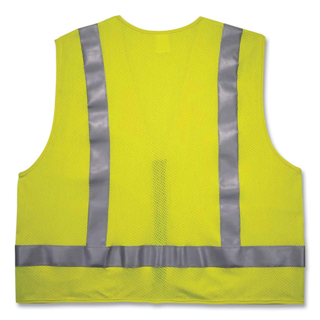 GloWear 8262FRZ Class 2 FR Surveyor Zipper Vest, Tencel/Modacrylic/Para-aramid/Kevlar, L/XL, Lime, Ships in 1-3 Business Days
