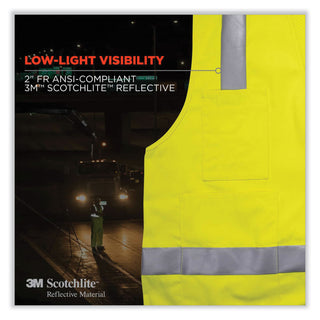GloWear 8262FRZ Class 2 FR Surveyor Zip Vest, Tencel/Modacrylic/Para-aramid/Kevlar, 2XL/3XL, Lime, Ships in 1-3 Business Days