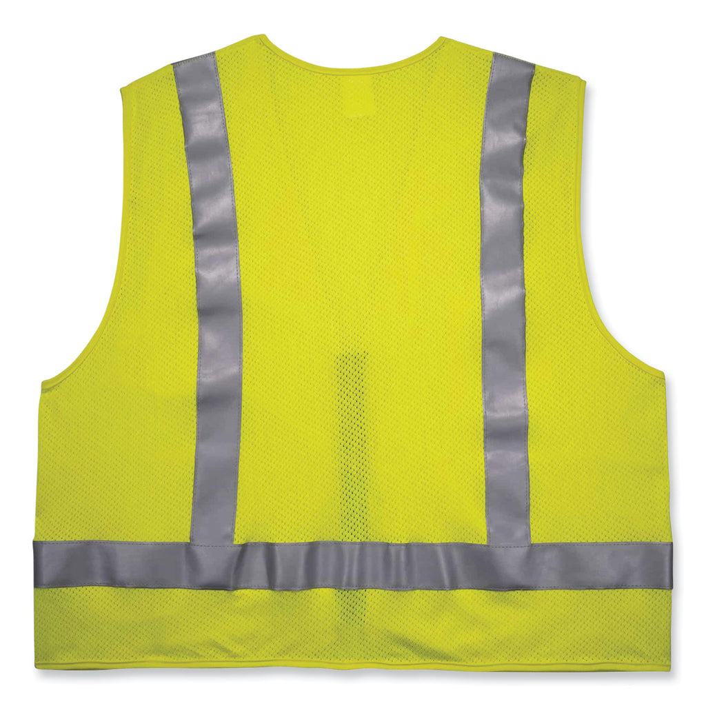 GloWear 8262FRZ Class 2 FR Surveyor Zip Vest, Tencel/Modacrylic/Para-aramid/Kevlar, 4XL/5XL, Lime, Ships in 1-3 Business Days
