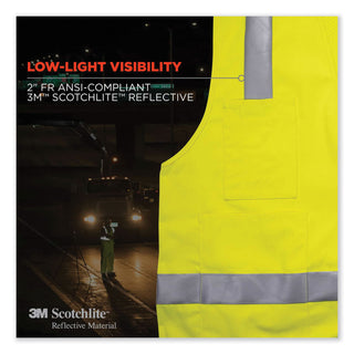 GloWear 8262FRZ Class 2 FR Surveyor Zip Vest, Tencel/Modacrylic/Para-aramid/Kevlar, 4XL/5XL, Lime, Ships in 1-3 Business Days