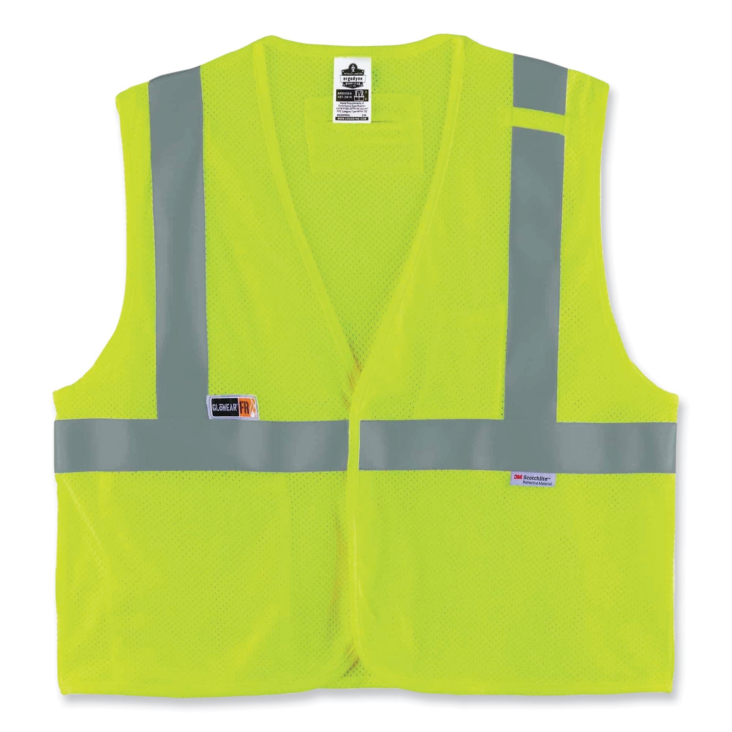 glowear-8260frhl-class-2-fr-safety-hook-and-loop-vest-modacrylic-kevlar-small-medium-lime-ships-in-1-3-business-days_ego21493 - 1