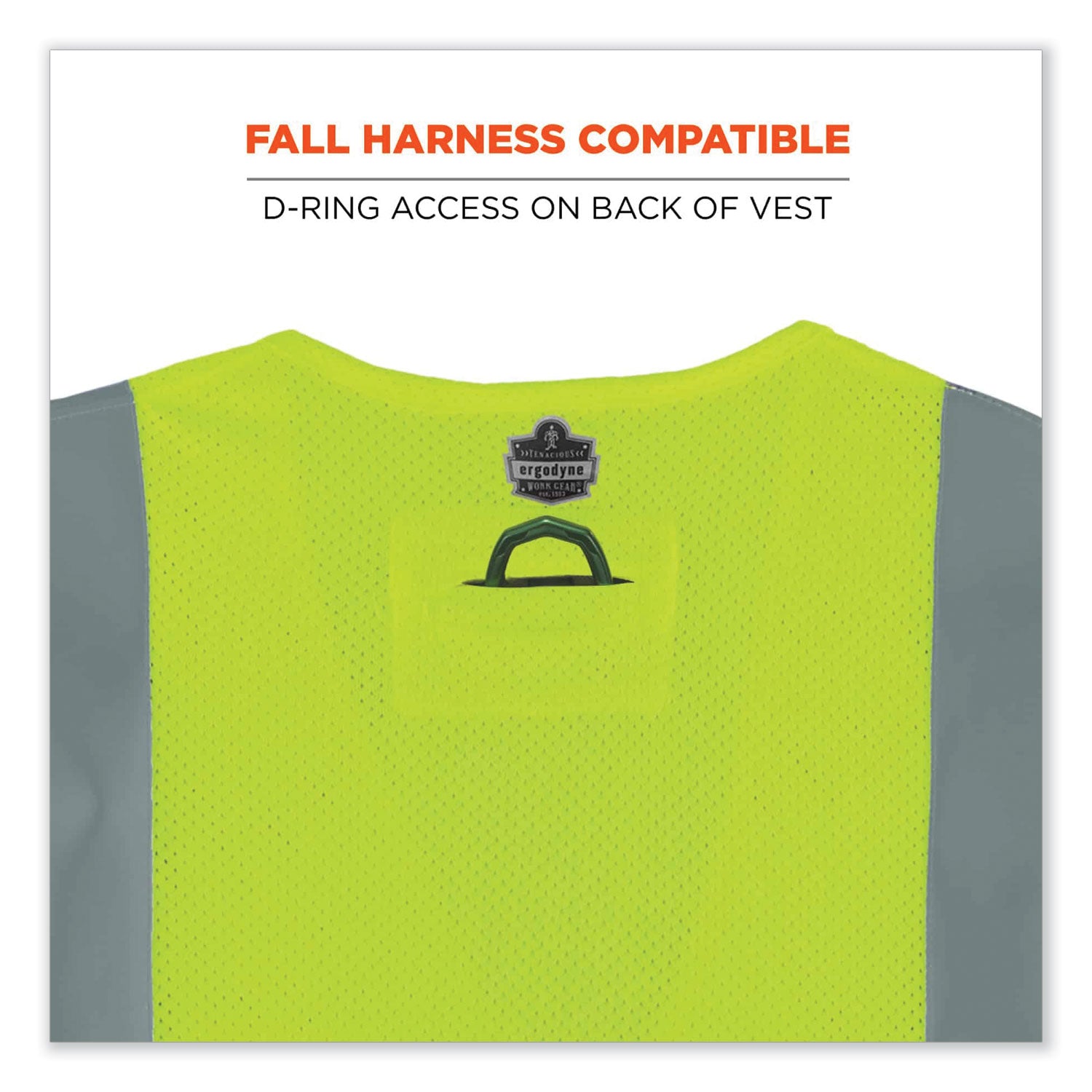 GloWear 8260FRHL Class 2 FR Safety Hook and Loop Vest, Modacrylic/Kevlar, Small/Medium, Lime, Ships in 1-3 Business Days