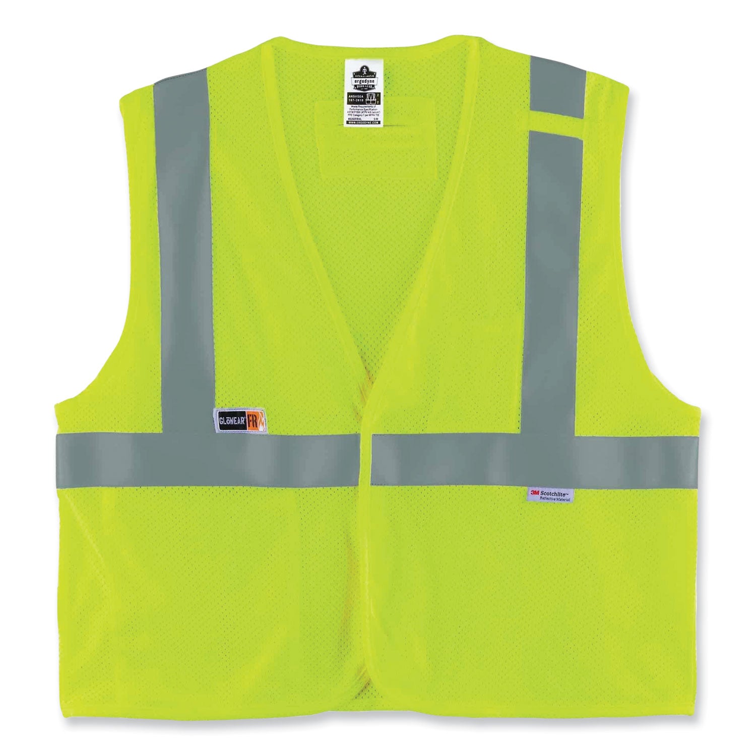 glowear-8260frhl-class-2-fr-safety-hook-and-loop-vest-modacrylic-kevlar-large-x-large-lime-ships-in-1-3-business-days_ego21495 - 1