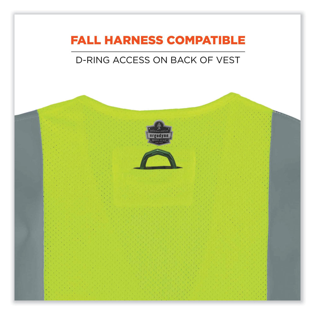 GloWear 8260FRHL Class 2 FR Safety Hook and Loop Vest, Modacrylic/Kevlar, Large/X-Large, Lime, Ships in 1-3 Business Days