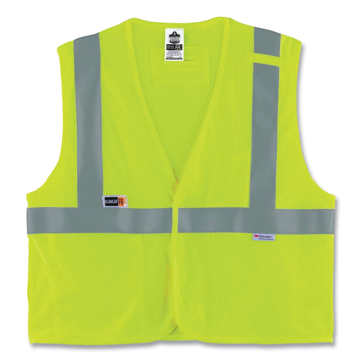 glowear-8260frhl-class-2-fr-safety-hook-and-loop-vest-modacrylic-kevlar-4x-large-5x-large-lime-ships-in-1-3-business-days_ego21499 - 1