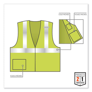 GloWear 8217BA Class 2 Breakaway Mesh Vest, Polyester, 2X-Large/3X-Large, Lime, Ships in 1-3 Business Days