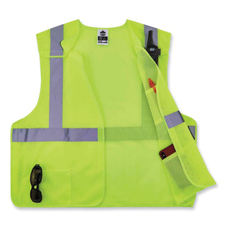 GloWear 8217BA Class 2 Breakaway Mesh Vest, Polyester, 4X-Large/5X-Large, Lime, Ships in 1-3 Business Days