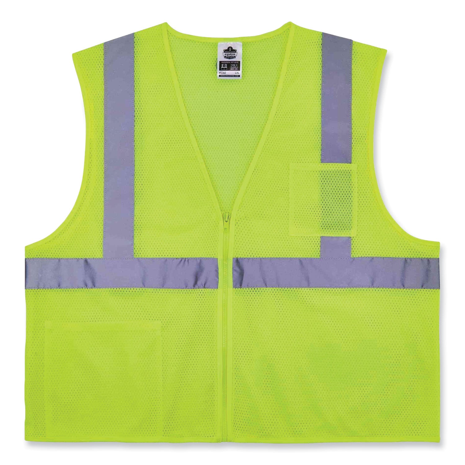 glowear-8256z-class-2-self-extinguishing-zipper-vest-polyester-2x-large-3x-large-lime-ships-in-1-3-business-days_ego21577 - 1