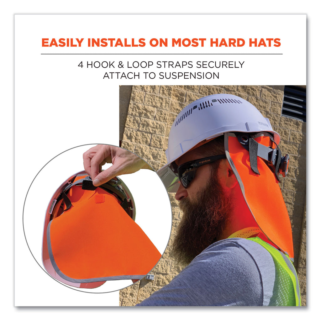 GloWear 8006 Hi-Vis Hard Hat Neck Shade, 12.25 x 10.5, Orange, Ships in 1-3 Business Days