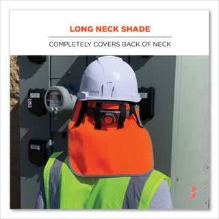 GloWear 8006 Hi-Vis Hard Hat Neck Shade, 12.25 x 10.5, Orange, Ships in 1-3 Business Days