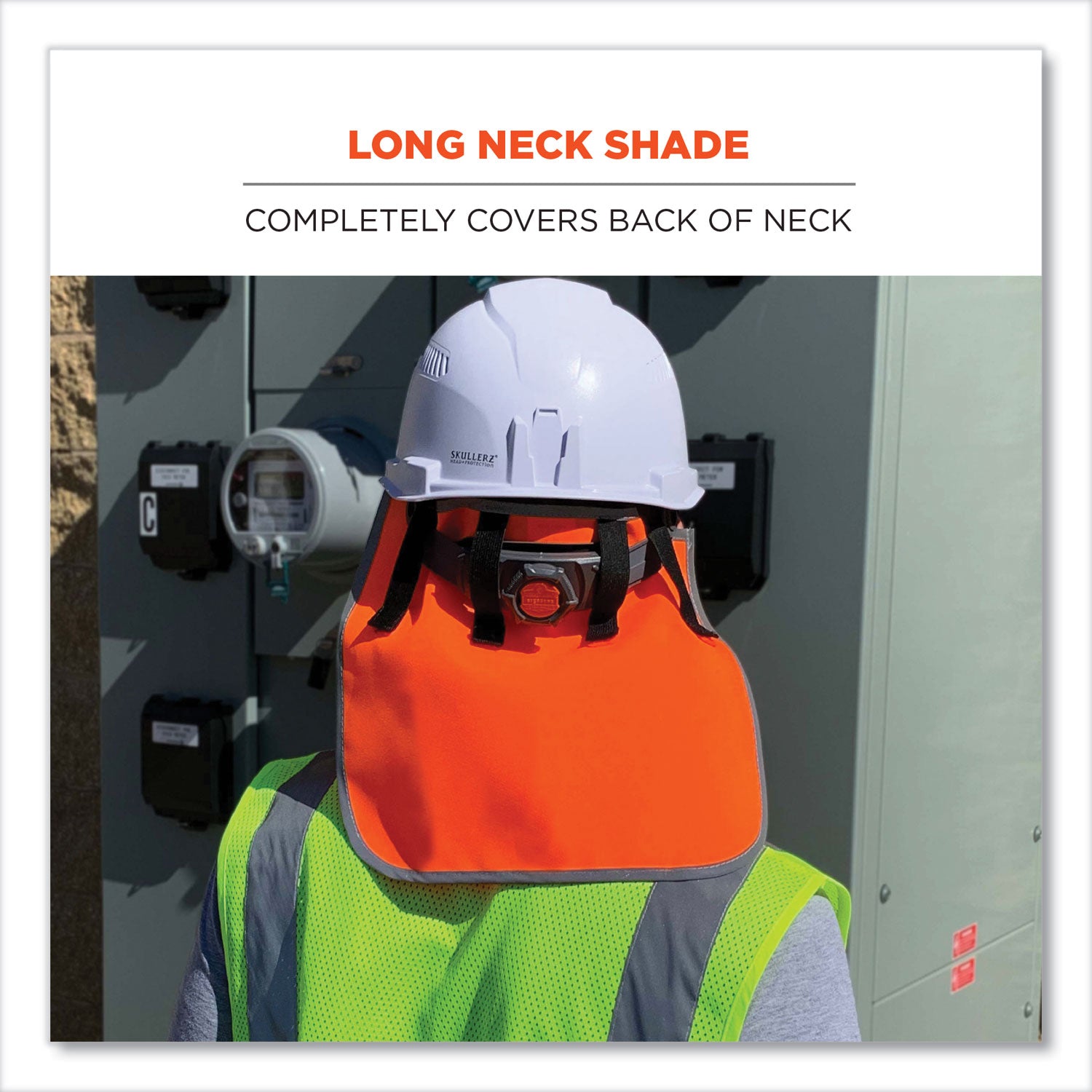 GloWear 8006 Hi-Vis Hard Hat Neck Shade, 12.25 x 10.5, Orange, Ships in 1-3 Business Days